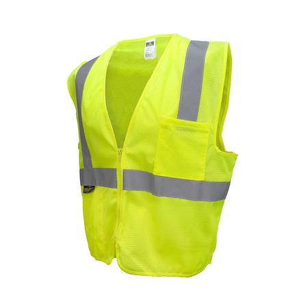 Radians Hi-Vis Econ TpR/Cl2 Mesh Safety Vst/Zip-Grn-3X SV2ZGM3X